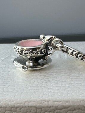 Pandora Cup of Tea Dangle Silver Bracelet Charm